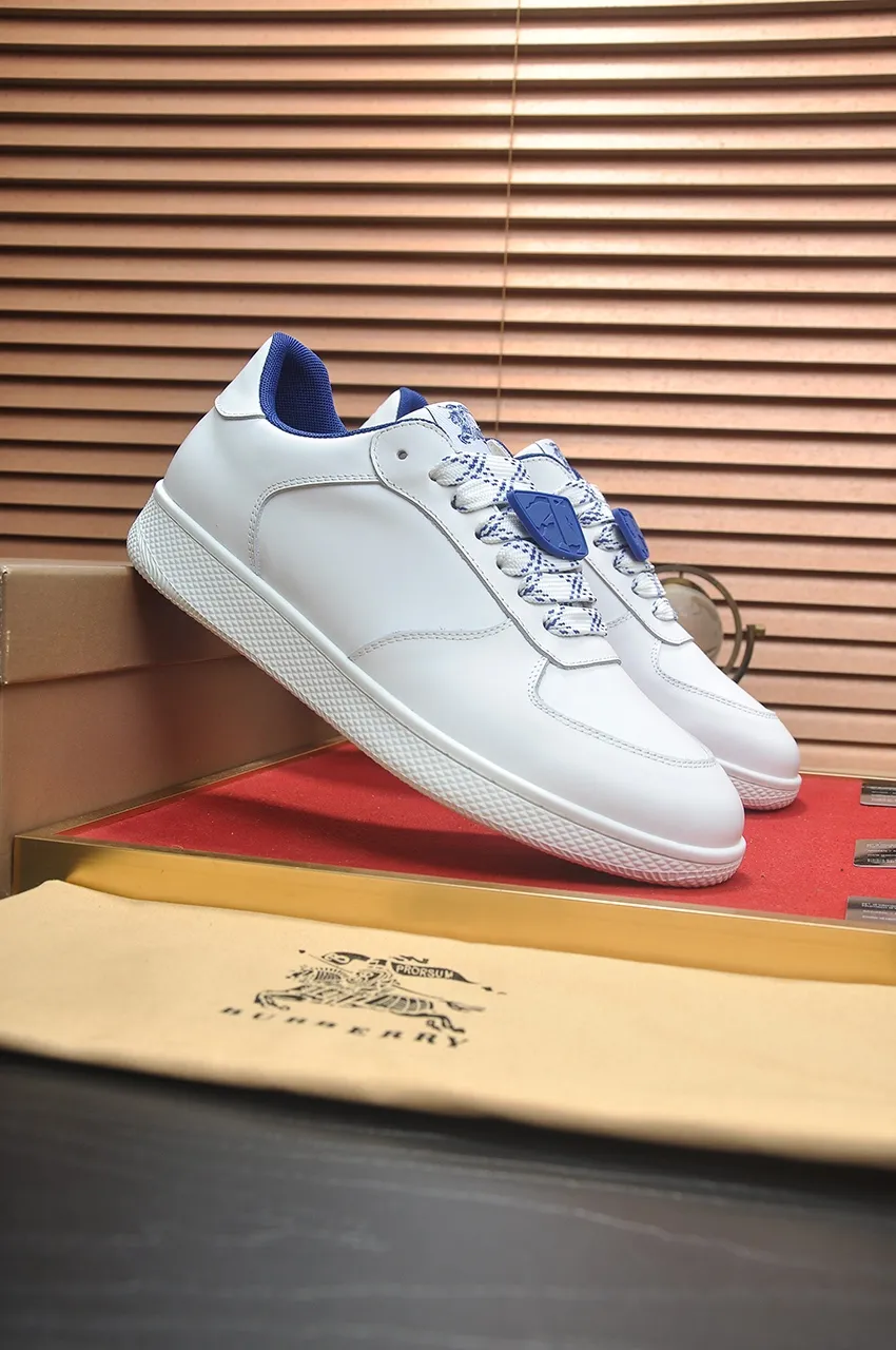 Men's shoes 💰540💶【Burberry】Classic low-top sneakers｜Imported cowhide with classic plaid fabric｜Sheepskin lining｜Original outsole｜Fine workmanship and comfortable to wear Size: 38-44 (customized at 45)